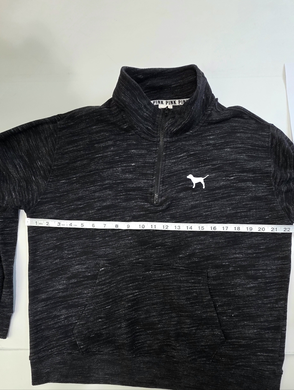 Victoria’s Secret PINK Marled Grey Jogger Set | Quarter-Zip & Joggers | Size M - Picture 8 of 11